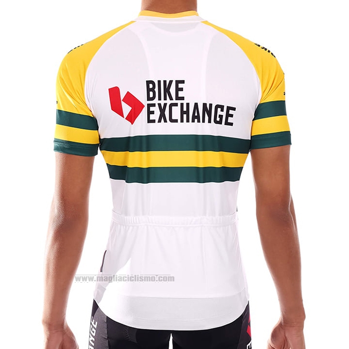 2021 Abbigliamento Ciclismo Bike Exchange Campione Australia Manica Corta e Salopette